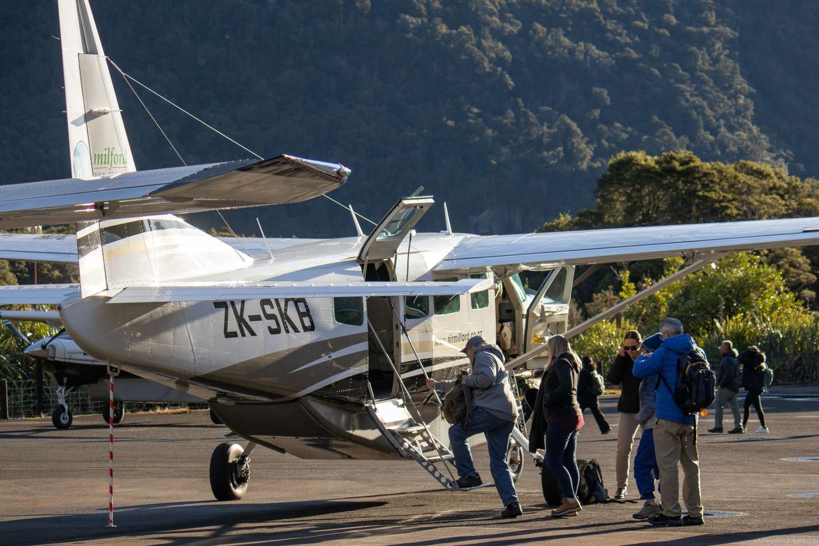 Customers getting ready for the flight